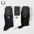 ショッピングフレッドペリー フレッドペリー 日本製 エンブロイダリー クルーソックス FRED PERRY F20006 メンズ レディース 靴下 一足組 ローレル刺繍 [ネコポス配送]