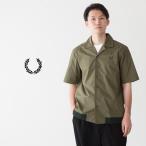 ショッピングフレッドペリー フレッドペリー リブド ヘム リビアカラー シャツ FRED PERRY M5705 メンズ 半袖 開襟シャツ