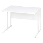 不二貿易 シンプルデスク 幅100cm ホワイト 10659