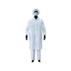 【お取り寄せ】アゼアス 白衣3点セット(面ファスナー) AZ CLEAN1302 Mサイズ 防護服 保護服 特殊服 作業服 安全保護具 作業