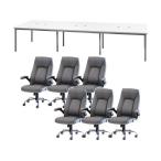 [ производитель прямая поставка ]Netforce свободный адрес стол roiz стул комплект 6 человек для WH|GY[ оплата при получении не возможно ][ клиент сборка ] ширина свободный адрес стол офис стол офисный стол 