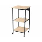 【お取り寄せ】YAMAZEN レンジラック DRW-41-OAK SBK) キッチンワゴン キッチン収納