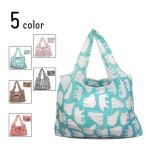 エコバッグ レジカゴ ショッピングバッグ 大容量 サブバッグ トートバッグ 折りたたみバッグ しろくま柄 さくらんぼ柄 花柄 犬柄