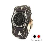 Yahoo! Yahoo!ショッピング(ヤフー ショッピング)腕時計 革 ケイシーズ（KCs） ウォッチブレス ナッシュビル プレーン ブラック&レッド KIR503N
