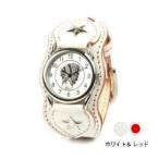 腕時計 革 ケイシーズ（KCs） ウォッチブレス ナッシュビル プレーン ホワイト&amp;レッド KIR503X