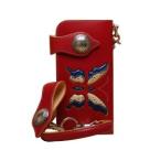 メンズ 長財布 革 ケイシーズ（KCs） インレイ&amp;オーバーレイ スワローテール・ライダース レッド ウォレット KMW014RD