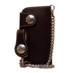 メンズ 長財布 革 ケイシーズ（KCs） プレーン ライダース ブラウン ウォレット シックス KNW031BR