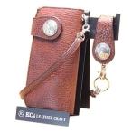 メンズ 長財布 革 ケイシーズ（KCs） エキゾチック アリゾナ・バッファロー ブラウン ウォレット KPW014BR