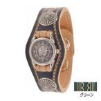 Yahoo! Yahoo!ショッピング(ヤフー ショッピング)腕時計 革 ケイシーズ（KCs） ツーコンチョ グリーン ウォッチブレス スタンプ KSR542E