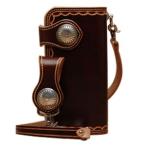 メンズ 長財布 革 ケイシーズ（KCs） スタンプ トラヴィス ブラウン ウォレット KSW005BR