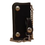 メンズ 長財布 革 ケイシーズ（KCs） プレーン ガルシア・ジュニア ブラック ウォレット KSW014BK