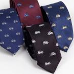  галстук тонкий узкий галстук машина велосипед транспортное средство образец дизайн чёрный, темно-синий красный вино группа 4 рисунок большой . ширина 6cm