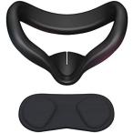 VR カバー Oculus Quest 2 シリコンカバー 2 in 1 フェースクッションとレンズ保護カバー 水洗い可 オキュラス (ブラック)