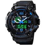 Yahoo! Yahoo!ショッピング(ヤフー ショッピング)腕時計 メンズ スポーツウォッチ キッズ デジタル腕時計 大文字盤 見やすい ギフトボックス付け 50m防水 夜間LEDライト （黒*ブルー）