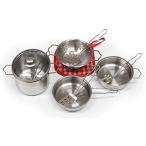 RiZKiZ ステンレス製 ままごとお鍋セット ミニチュアキッチン 10点セット キッズ用 調理器具 おもちゃ