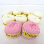 PUPPY (papi- шерсть ) Dream soft 2ply 9 шар комплект цвет номер 318×6 шар * цвет номер 312×2 шар 1 шар 25g длина 215m шерсть 100% белый * розовый не использовался б/у 