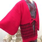  перо тканый кимоно свитер кимоно кардиган розовый × чёрный . узор защищающий от холода для retro мода длина примерно 74.5cm