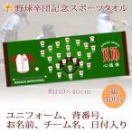 ショッピング出場記念 野球 卒団 記念 【30枚以上購入で1枚3850円＆15営業日出荷OK】名前 背番号 ユニフォーム エンブレムが入る 今治製 スポーツタオル 部活 卒部 卒業