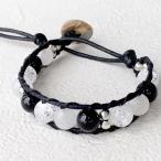 [ рукоделие комплект ] здесь ro комплект c025c натуральный камень. LAP браслет белый кварц * оникс * трещина кристалл * женский ~ мужской размер соответствует cocorokit др. 