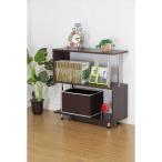 不二貿易 S型 ラック 3段 ブラウン 93226