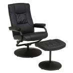 萩原:パーソナルチェア PVC ブラック LRC-4713P-BK(メーカー直送品) リクライニングチェアー リクライニングソファ
