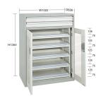 (代引不可)(受注生産品)SAKAE(サカエ):キャビネット保管庫・横ケント式(ボールスライドレール) K13-23ABGY