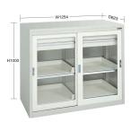 (代引不可)(受注生産品)SAKAE(サカエ):キャビネット保管庫・引戸式タイプ(ボールスライドレール) K10-H121ABGY