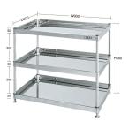 (代引不可)SAKAE(サカエ):ステンレスニューCSパールワゴン 固定タイプ CSPA-908NSU4