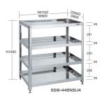 (代引不可)SAKAE(サカエ):ステンレススーパースペシャルワゴン SSW-446NSU4