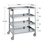 (代引不可)SAKAE(サカエ):ステンレススーパースペシャルワゴン SSW-446RSU4