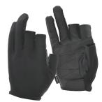 おたふく手袋:シンセティックレザー3フィンガーレス 黒M FB-62 手袋 軍手 現場作業用品 保護具 農業 アウトドア