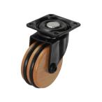 ハイロジック:木製キャスター50mm ナチュラル プレート・ストップ無 26293