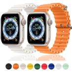 アップルウォッチ バンド オーシャンバンド Apple Watch ultra 49mm バンド スポーツバンド  3D立体デザイン ソフトシリコン 防水 防汗 耐衝撃