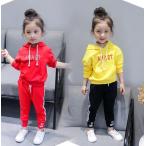 韓国系子供服 パーカー ジョガー パンツ セットアップ ライン ロゴ スウェット 薄手 キッズ 女の子 2019 春 ダンス スポーティー スポーツＭＩＸ