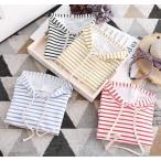 韓国系子供服 パーカー スウェット フード ボーダー ＢＩＧシルエット 薄手 キッズ 男の子 女の子 長袖 2019 春 韓国系ファッション