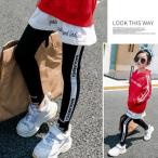 韓国系子供服 レギンス ライン スキニー スリム レター ロゴ レターズ キッズ 女の子 2019 春夏 スポーティー スポーツ ＭＩＸダンス