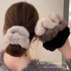 ショッピングシュシュ フェイクファーシュシュ ヘアゴム ふわふわ もこもこ ボリューム感 大きめ ビッグ ヘアアクセサリー まとめ髪 多毛 大人 かわいい 秋冬 オータム SU-53