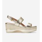 コールハーン Colehaan アイスリン ウェッジ サンダル womens W29716 ソフトゴールドレザー / ナチュラルキャンバス