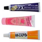 歯磨き粉 フッ素 なし 泡立たないはみがき 歯周病 自然塩 ナスジェット はこびら ローズミント お得用３種セット 不動化学 日本製