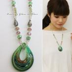 Yahoo! Yahoo!ショッピング(ヤフー ショッピング)ネックレス ヴェネチアンガラス風 ガラストップ ビーズ アジャスター