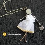 Yahoo! Yahoo!ショッピング(ヤフー ショッピング)ヒューマン ウーマン モチーフ ロング ドール ネックレス アクセサリー ロングネックレス シルバー ホワイト アジャスター付