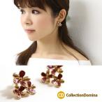 Yahoo! Yahoo!ショッピング(ヤフー ショッピング)フラワー お花 ピアス チタンピアス チタンポスト ゴールド ワインレッド ボルドー エンジ色