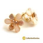 Yahoo! Yahoo!ショッピング(ヤフー ショッピング)お花 小花 フラワー 華 お花モチーフ イヤリング 花 大ぶり ゴールド ネジバネ式 ラインストーン