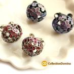 Yahoo! Yahoo!ショッピング(ヤフー ショッピング)フラワー お花 お花モチーフ フラワーモチーフ ラインストーン ラウンド イヤリング 花 大ぶり おしゃれ レッド パープル ブラックニッケル シルバー ネジバネ式