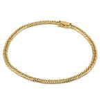  плоский ножной браслет 12 поверхность Triple внутренняя окружность 24.0cm общая длина 24.9cm 13.1g K18YG структура . отдел сертификация печать желтое золото ki разделение ножной браслет б/у бесплатная доставка 