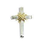 ティファニー シグネチャークロスペンダントトップ SV925 K18YG 十字架 ペンダントヘッド スターリングシルバー 地金4.7g 中古 送料無料