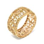 ブチェラッティ エターナルリング 14号 K18PG ラマージュ スカラップボーダー 唐草模様 透かし模様 ピンクゴールド 地金6.7g 中古 送料無料