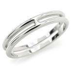 エルメス アリアンヌリング H119834B 00047 #58 17.5号 K18WG ウェディングリング 二列 2バンド ホワイトゴールド 地金3.5g 中古 送料無料