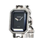 [3年保証] シャネル レディース プルミエール H0495 Mサイズ ダイヤベゼル ステンレススチール 黒文字盤 クオーツ 腕時計 中古 送料無料