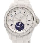 [3年保証] シャネル メンズ J12 ファーズドゥリュヌ H3404 セラミック ムーンフェイズ カレンダー ホワイト 自動巻き 腕時計 中古 送料無料